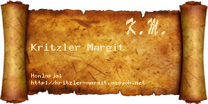 Kritzler Margit névjegykártya